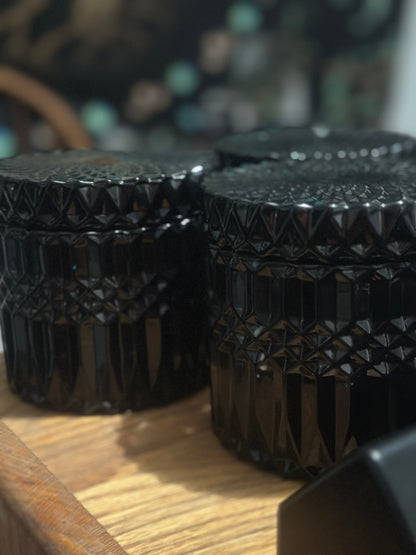 Black Cut Crystal Candles