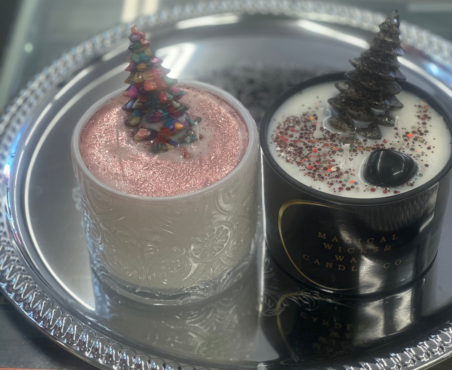 Christmas Tree Gemstone Candles!