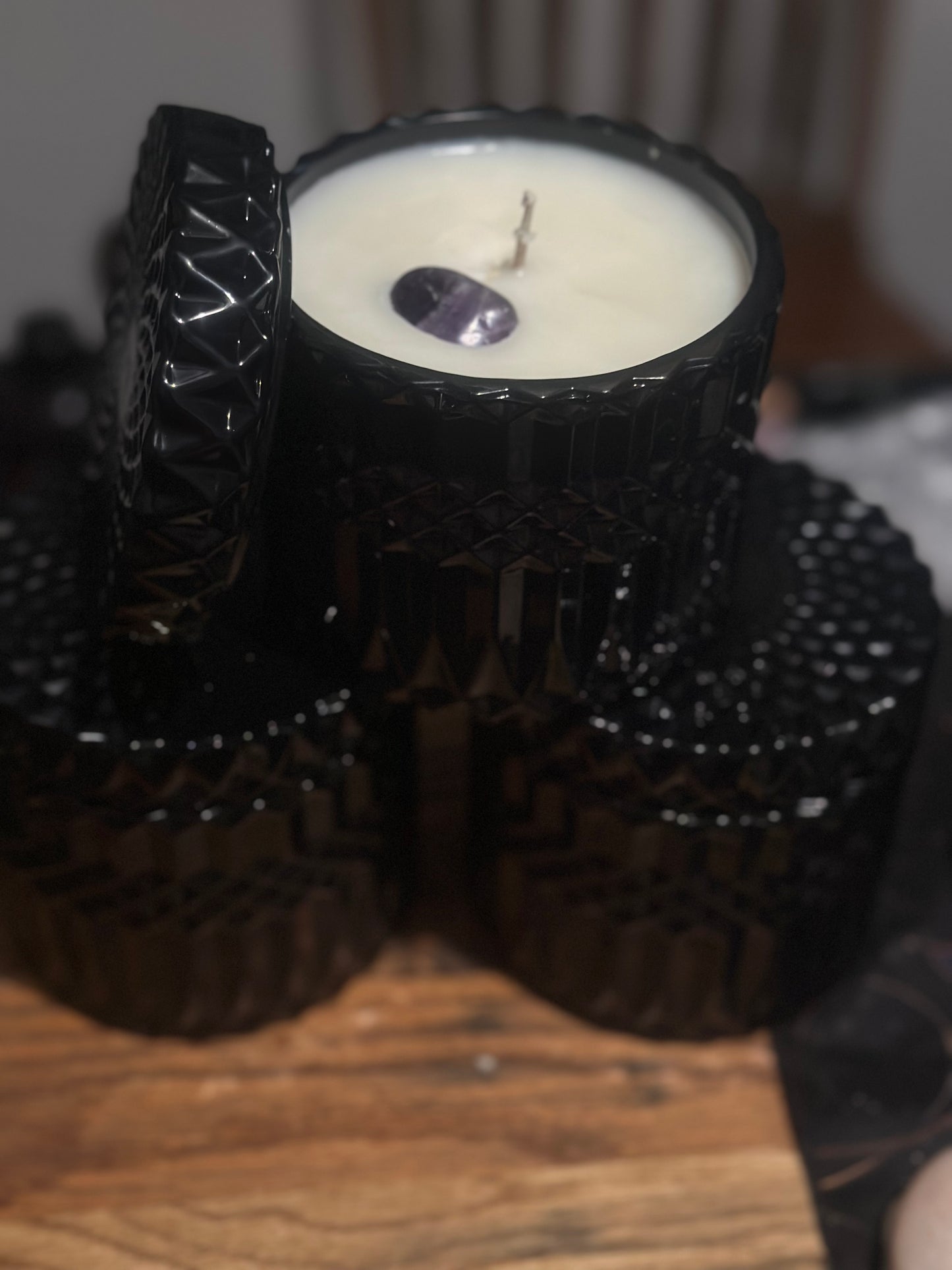 Black Cut Crystal Candles