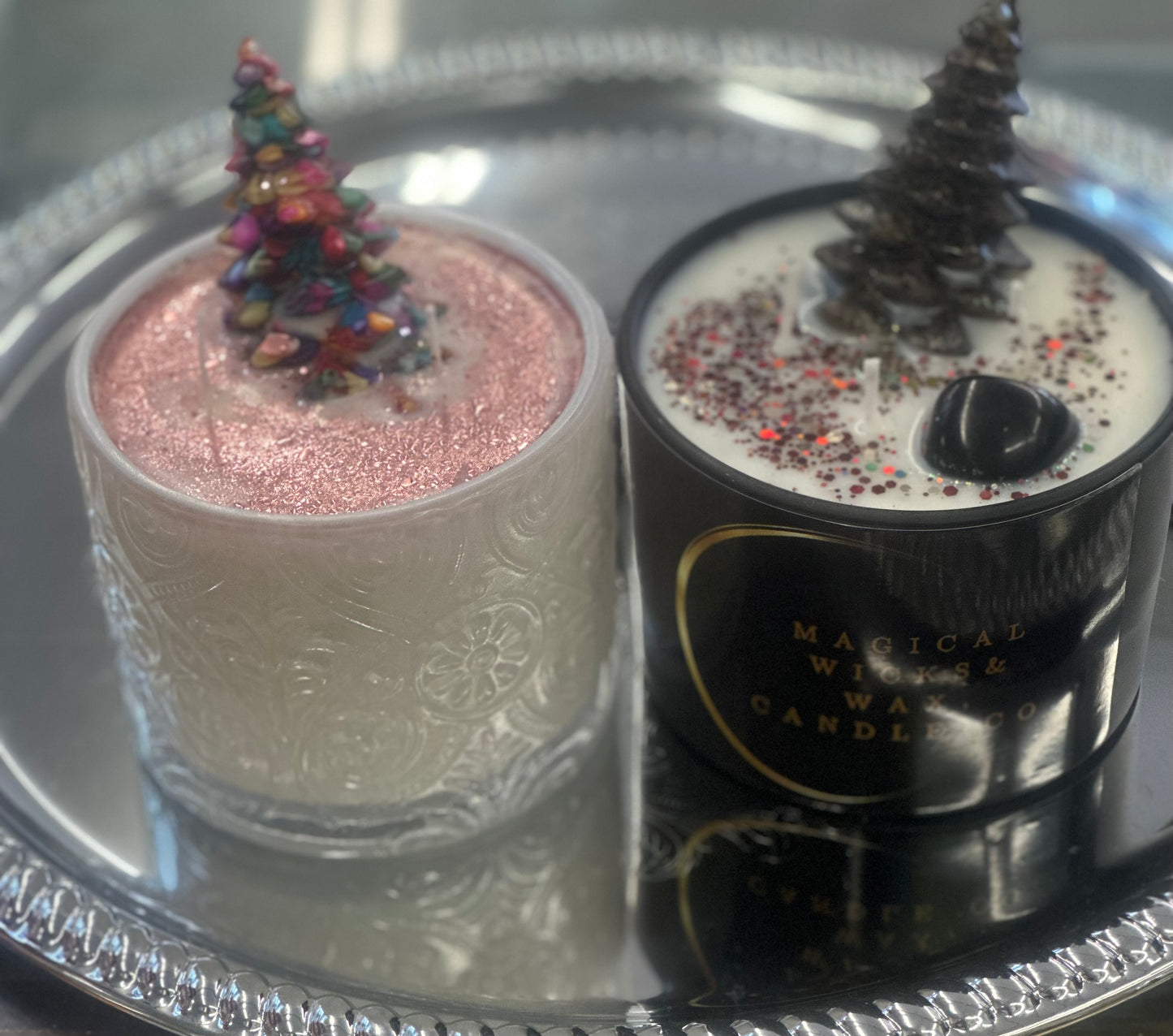 Christmas Tree Gemstone Candles!